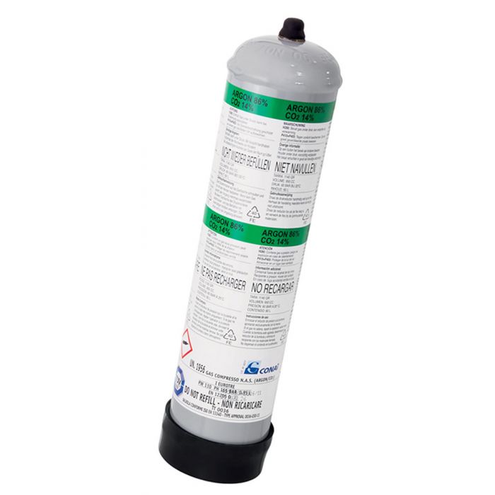 Gasflasche 60 bar Argon + CO2