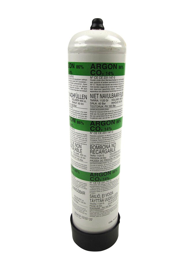 Gasflasche 60 bar Argon + CO2