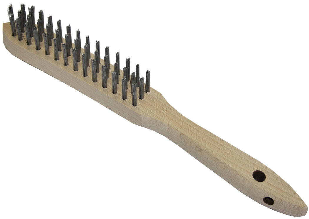 Stahlbürste 3 reihig mit Holzgriff