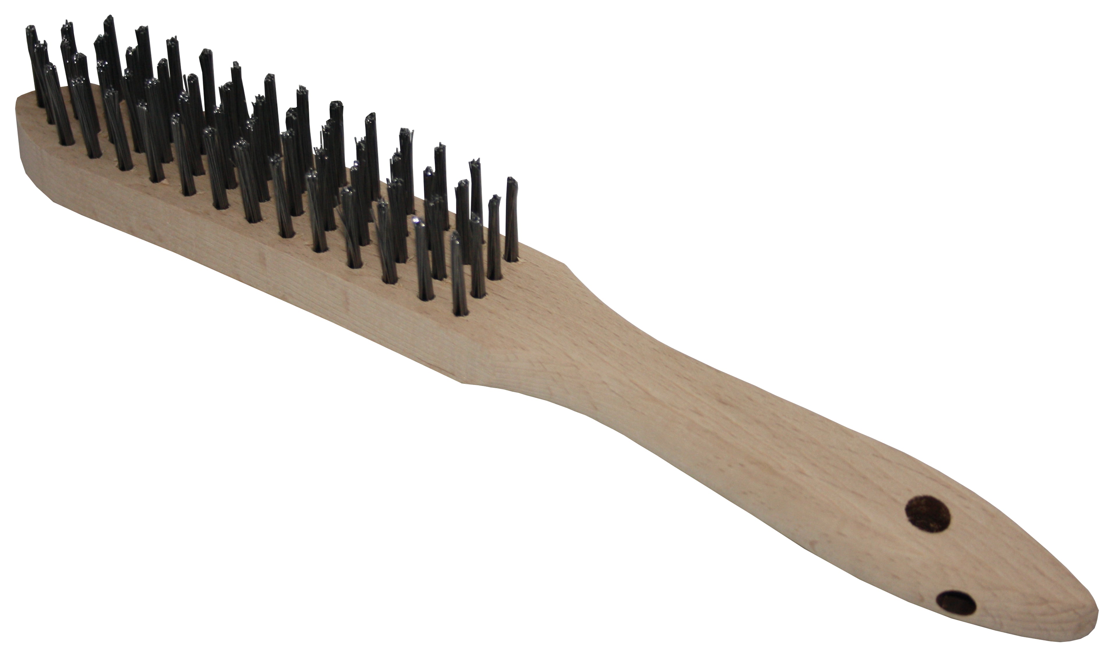 Stahlbürste 4 reihig mit Holzgriff
