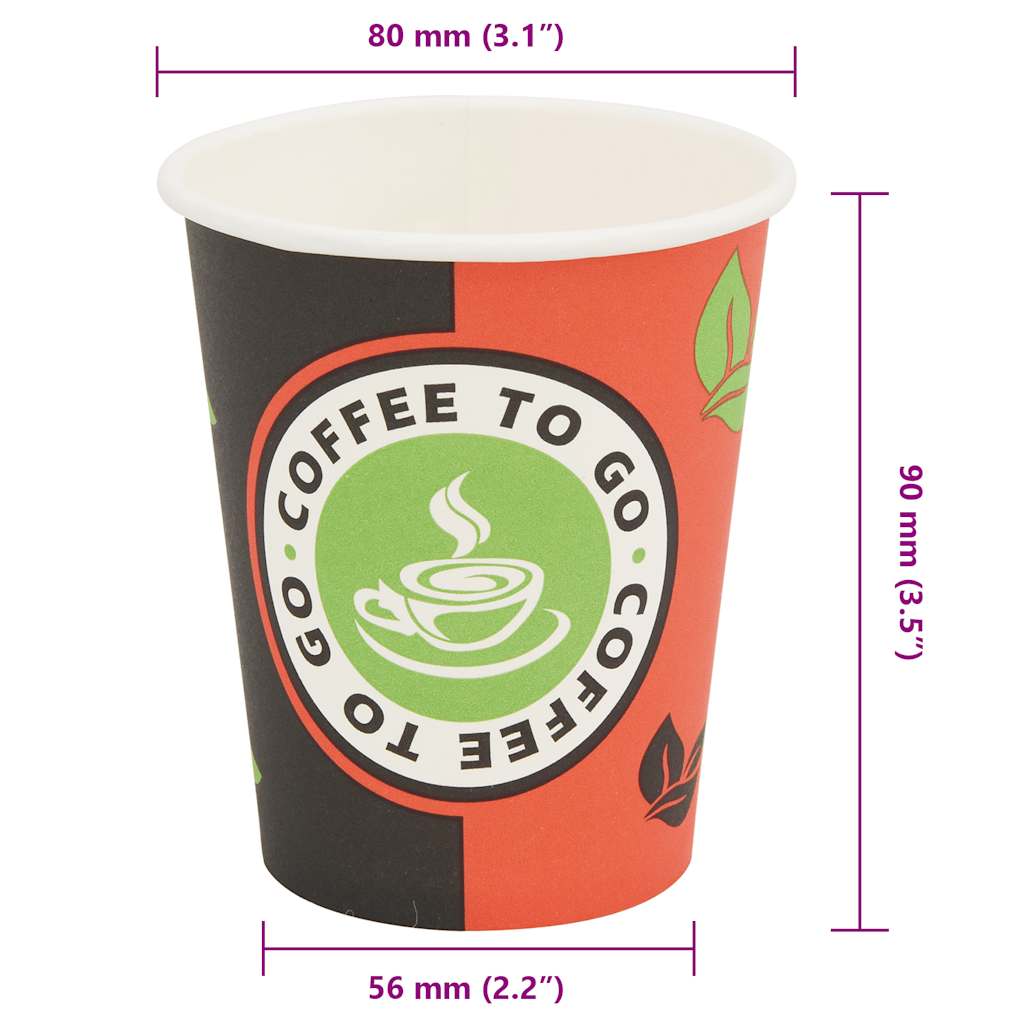 1000 Stk. Einweg-Kaffeebecher Pappe (8 Oz)