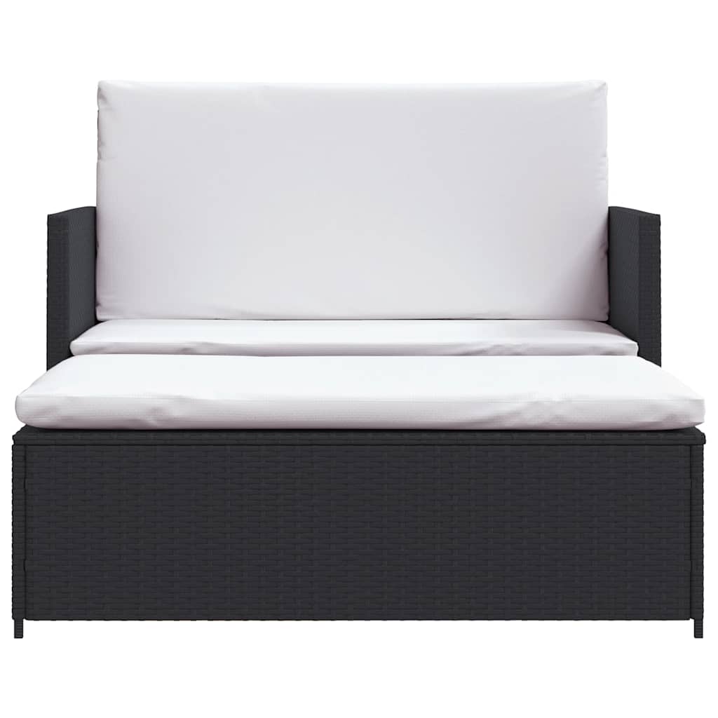 2-Tlg. Garten-Lounge-Set Mit Auflagen Poly Rattan