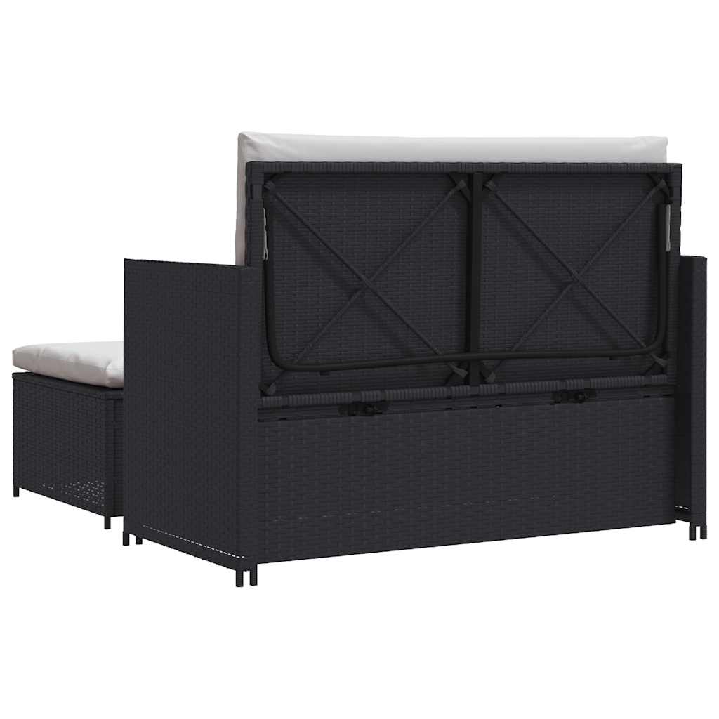 2-Tlg. Garten-Lounge-Set Mit Auflagen Poly Rattan
