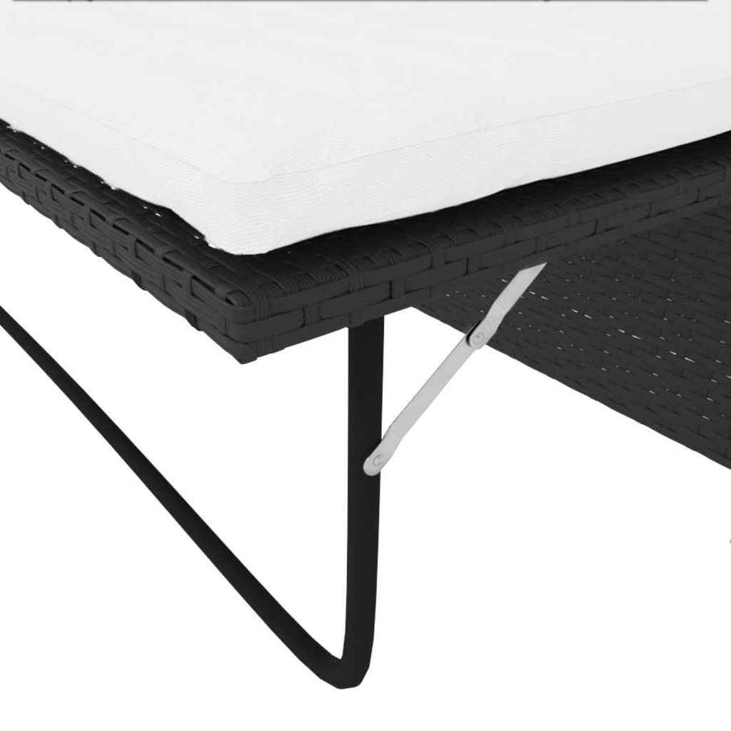2-Tlg. Garten-Lounge-Set Mit Auflagen Poly Rattan