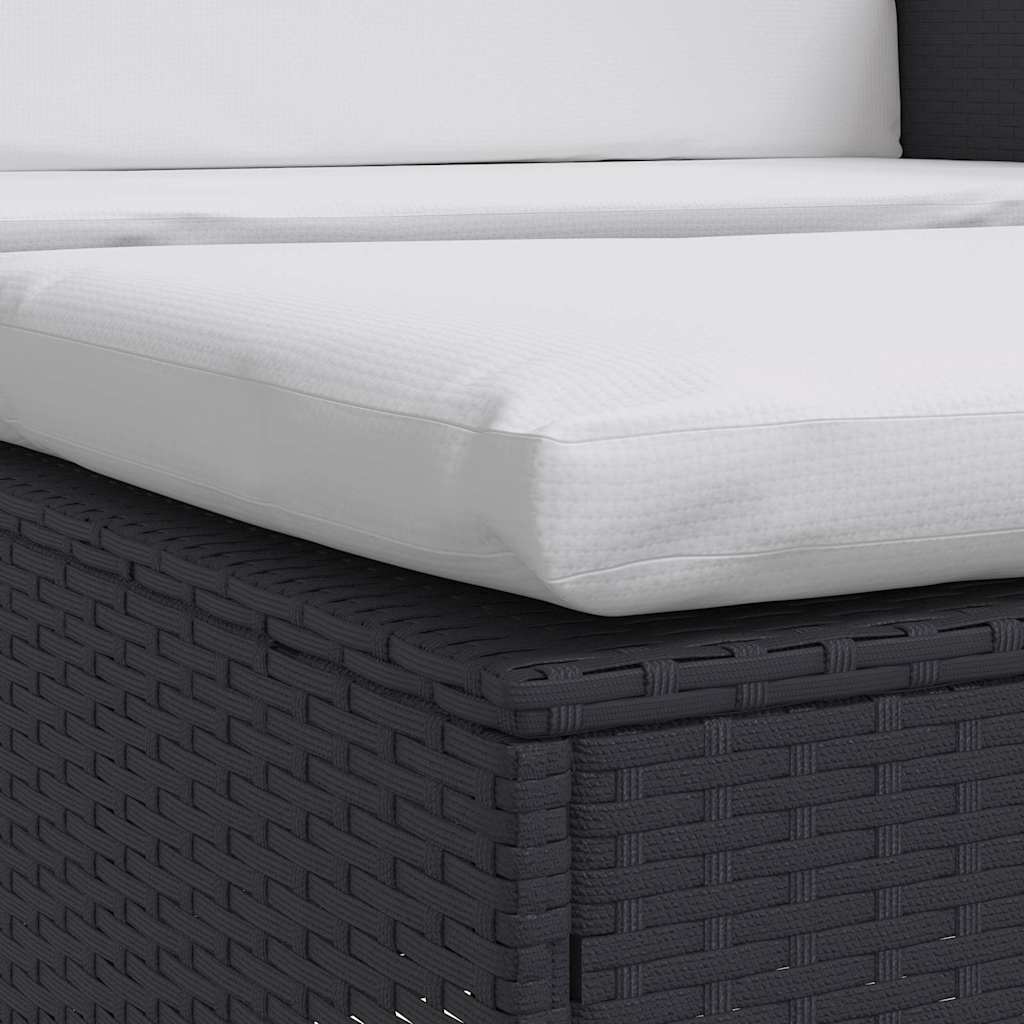 2-Tlg. Garten-Lounge-Set Mit Auflagen Poly Rattan