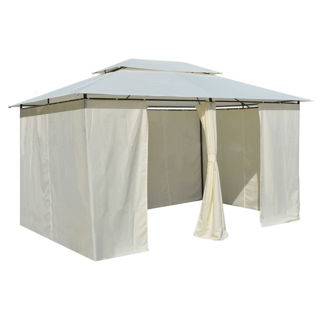 Gartenpavillon Mit Gardinen 4X3 M Weiß