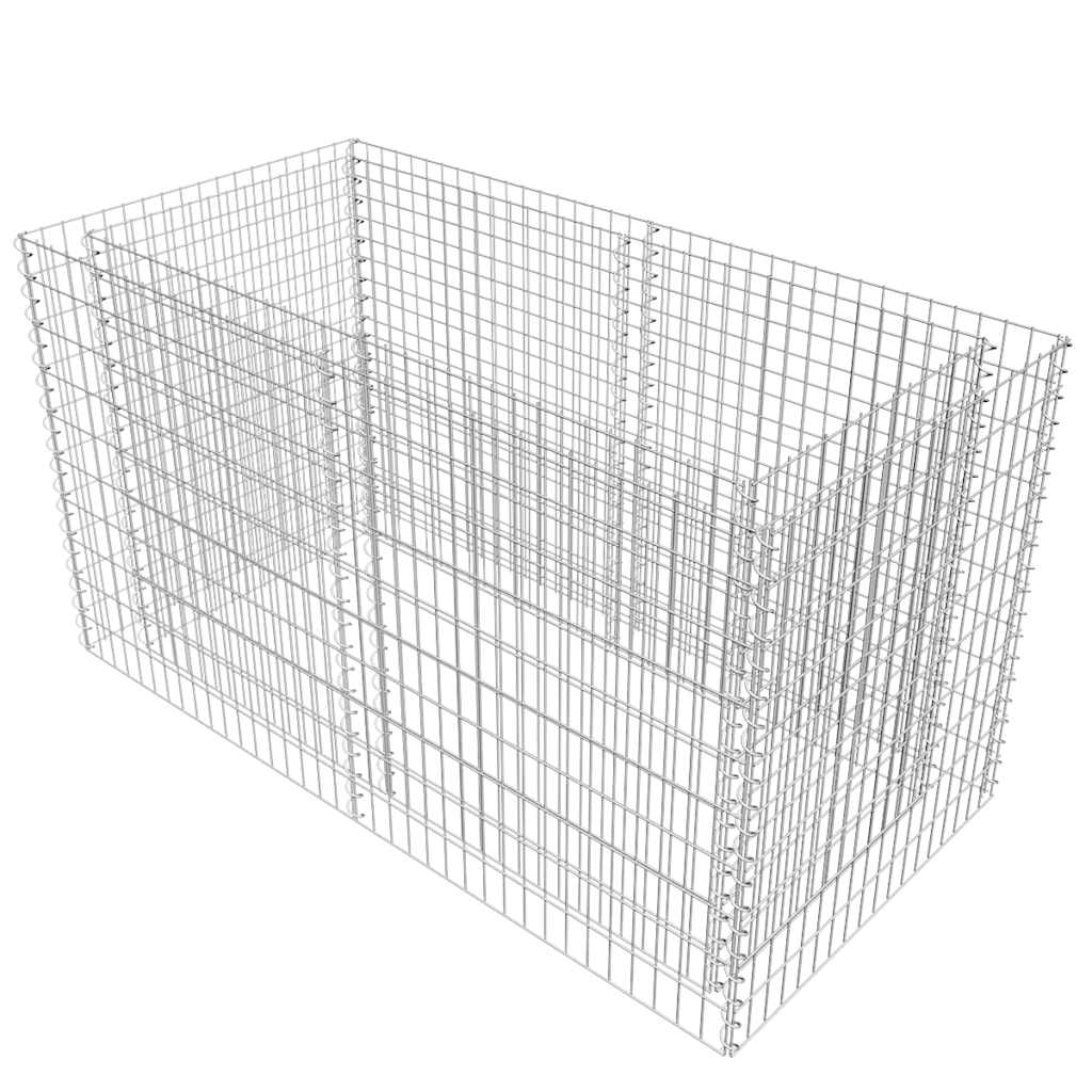 Gabionen-Hochbeet Stahl 180×90×100 Cm Silbern