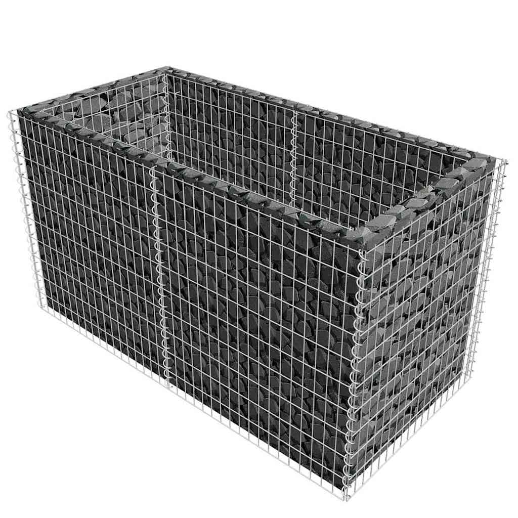 Gabionen-Hochbeet Stahl 180×90×100 Cm Silbern
