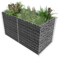 Gabionen-Hochbeet Stahl 180×90×100 Cm Silbern