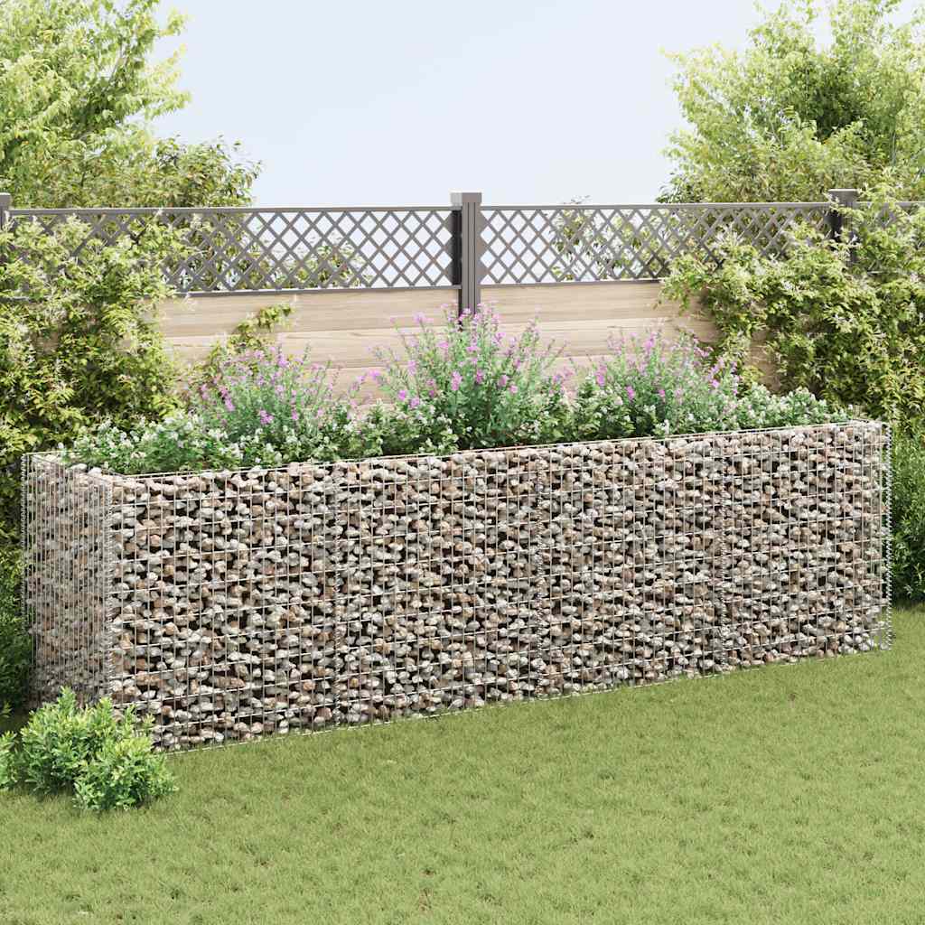 Gabionen-Hochbeet Stahl 360×90×50 Cm