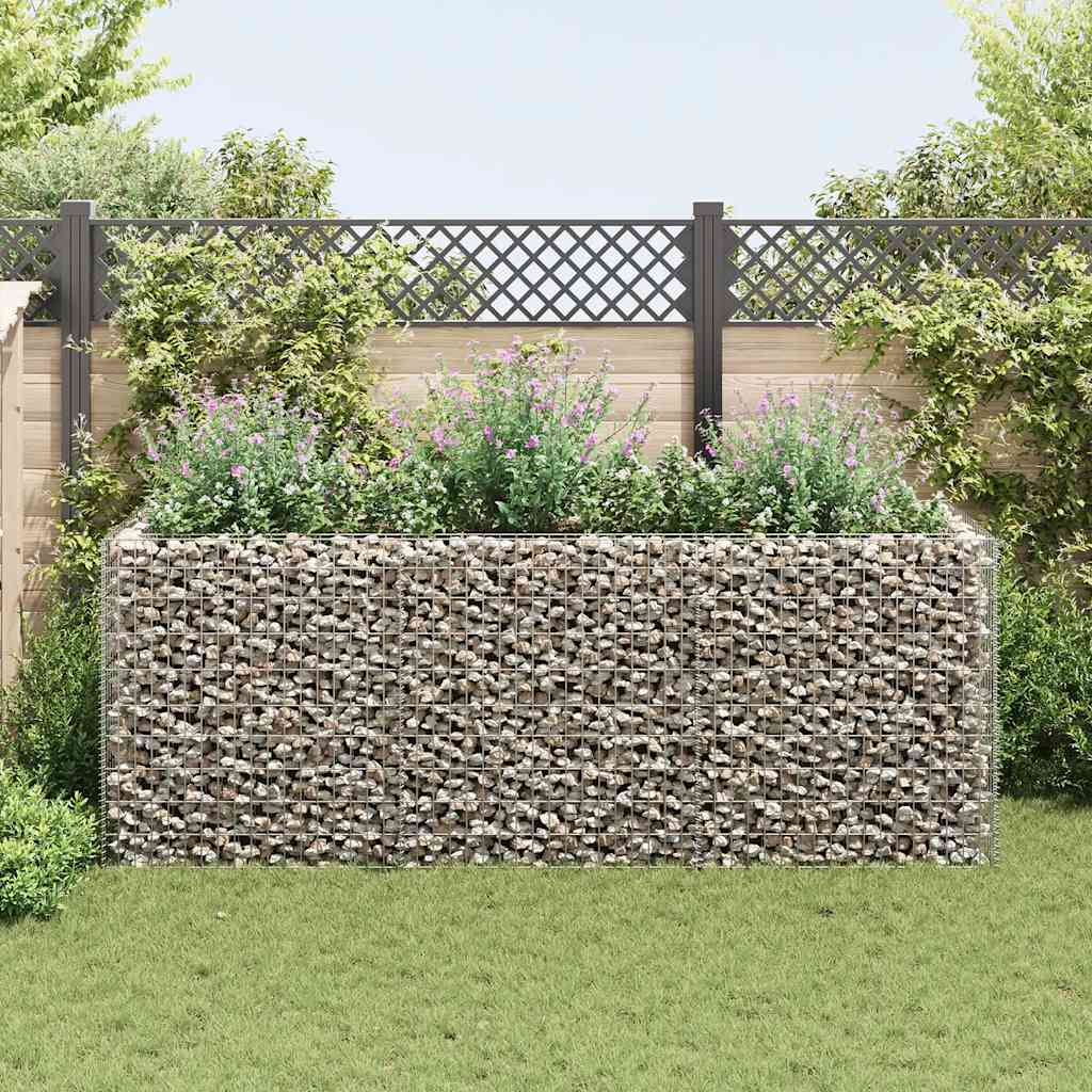 Gabionen-Hochbeet Stahl 360×90×50 Cm