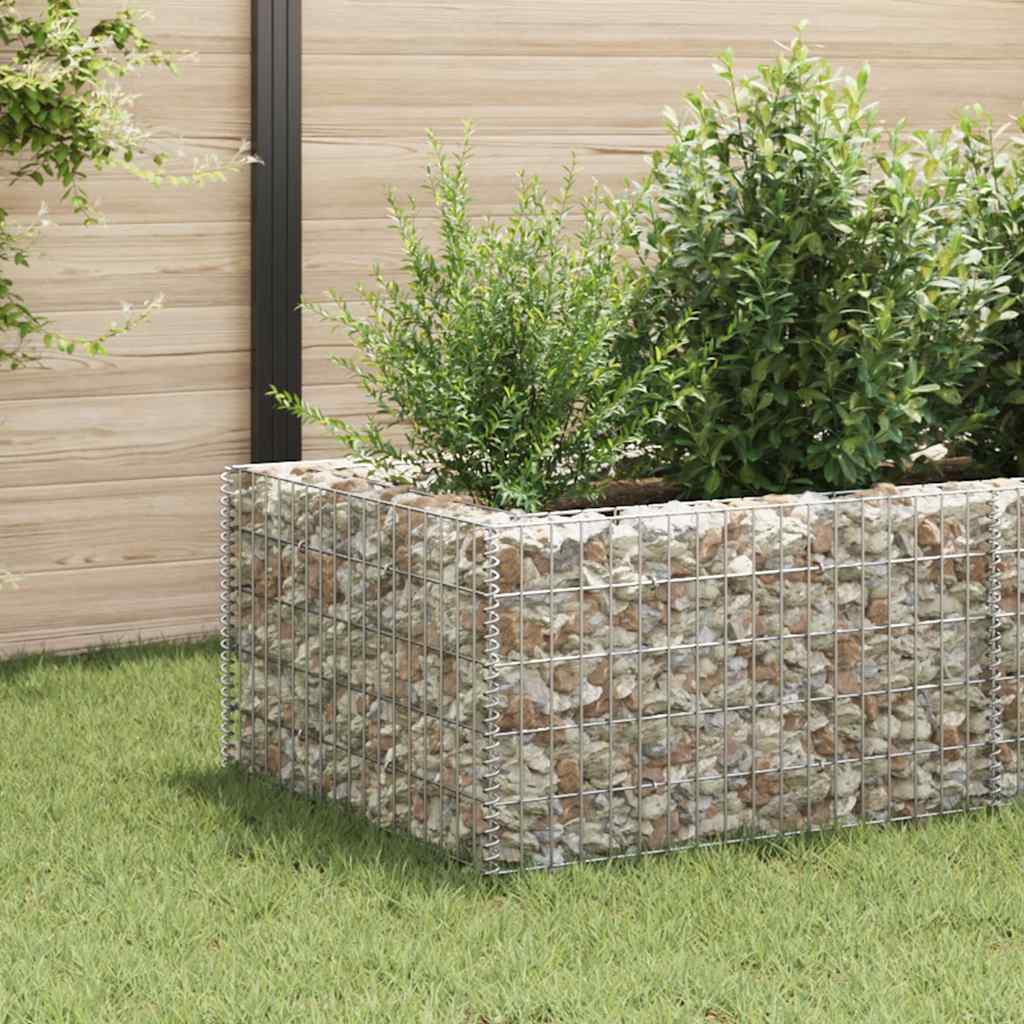 Gabionen-Hochbeet Stahl 360×90×50 Cm