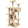 Katzen-Kratzbaum 125 Cm Grau Mit Pfoten-Aufdruck