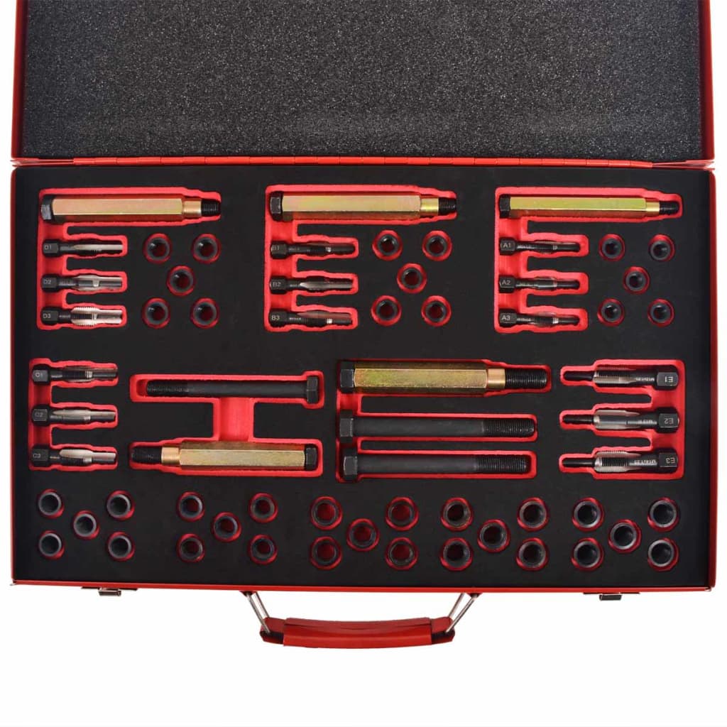 Glühkerzengewinde-Reparaturset 63-Tlg. M8 M9 M10 M12