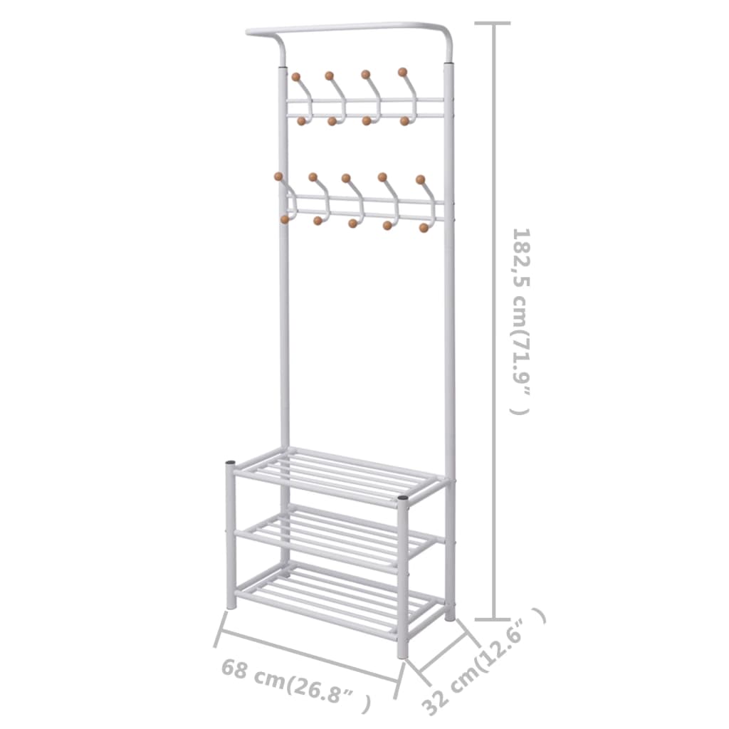 Garderobe Mit Schuhablage 68×32×182,5 Cm