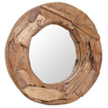 Dekorativer Spiegel Teak Rund