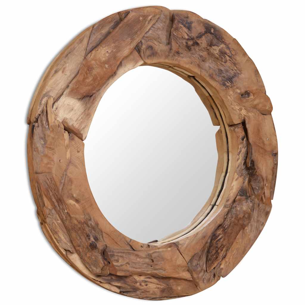 Dekorativer Spiegel Teak Rund