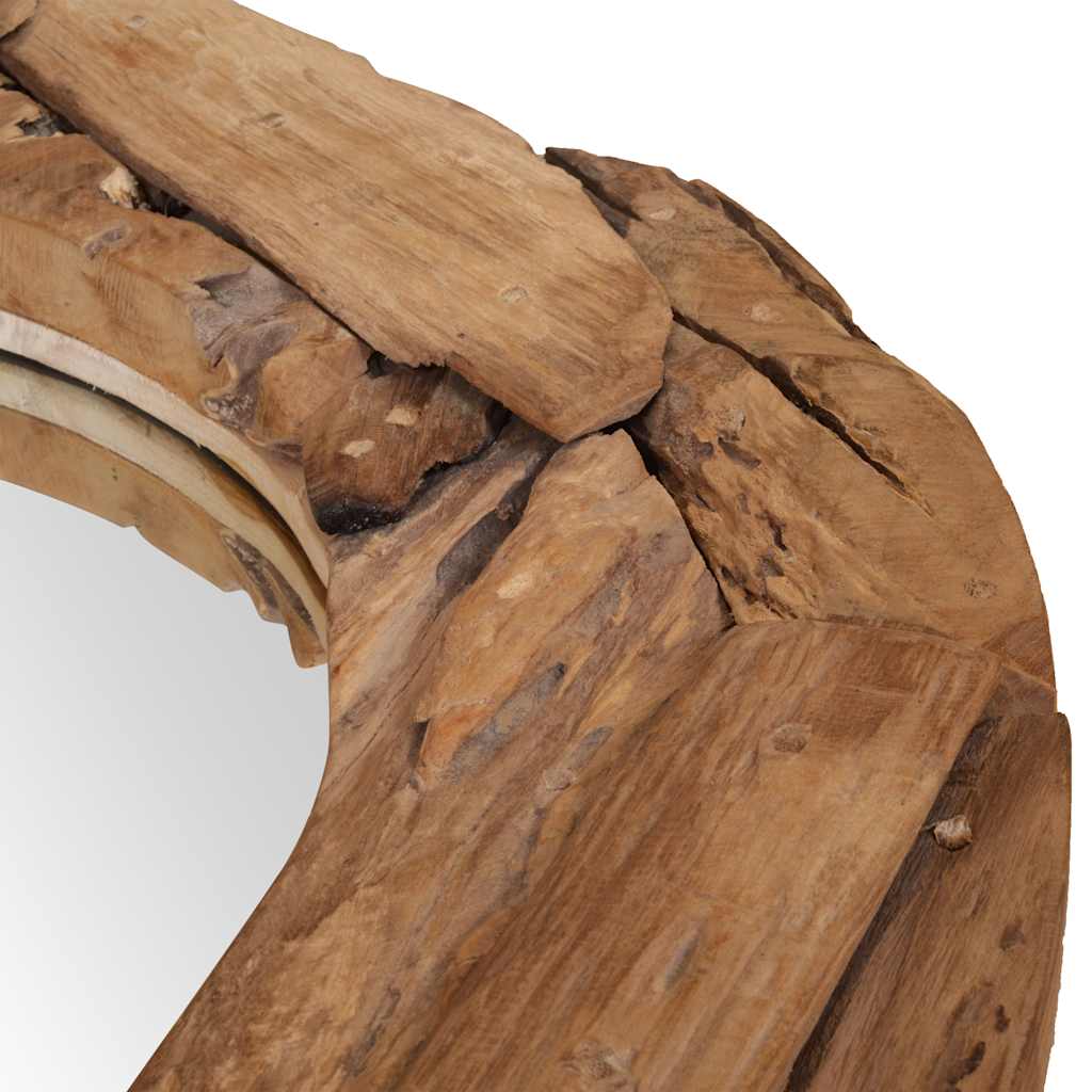 Dekorativer Spiegel Teak Rund