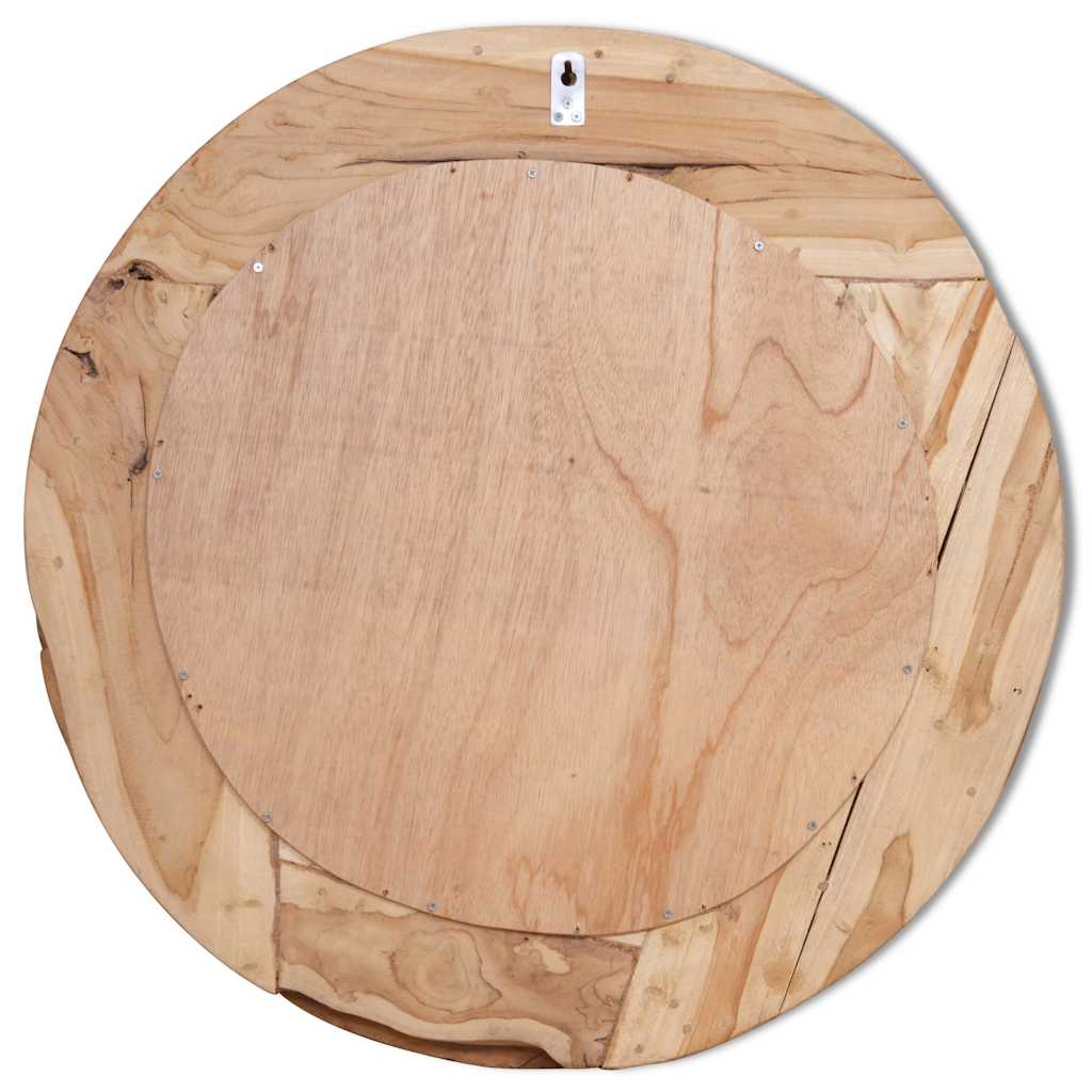 Dekorativer Spiegel Teak Rund
