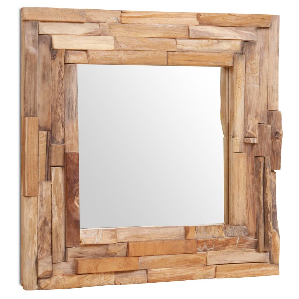 Dekorativer Spiegel Teak Quadratisch