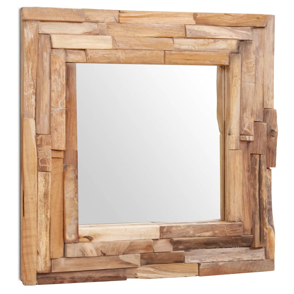 Dekorativer Spiegel Teak Quadratisch