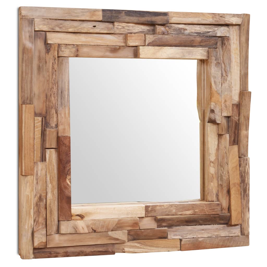 Dekorativer Spiegel Teak Quadratisch
