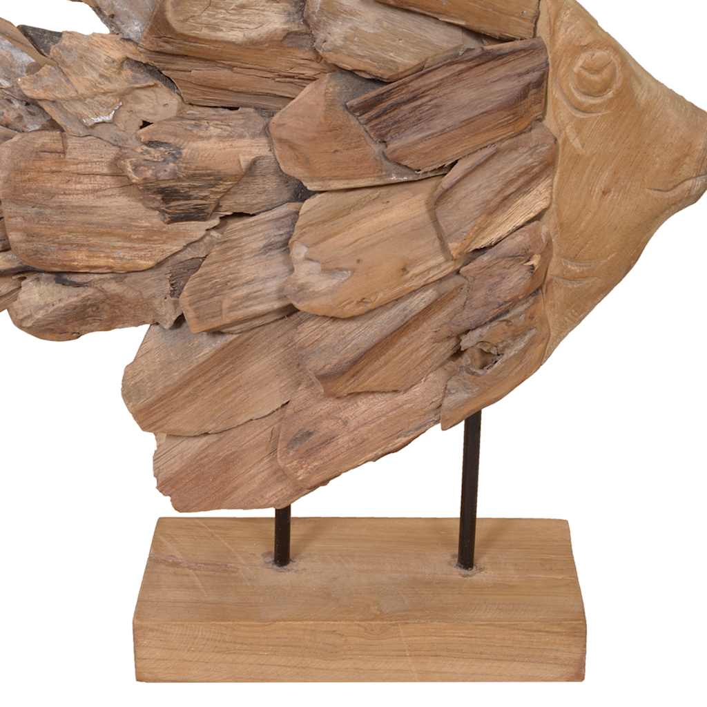 Fisch-Skulptur Teak 40X12X57 Cm