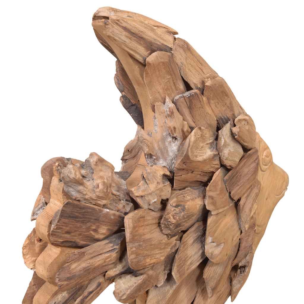 Fisch-Skulptur Teak 40X12X57 Cm
