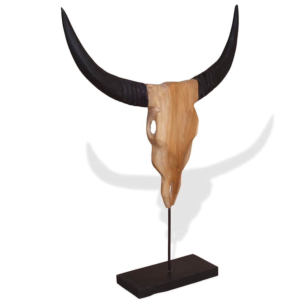Stierkopf-Skulptur Teak 66X15X88 Cm