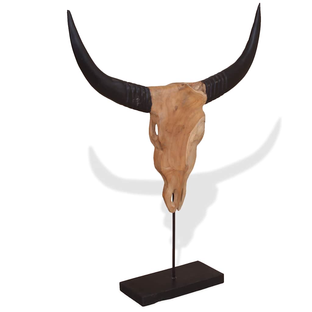 Stierkopf-Skulptur Teak 66X15X88 Cm