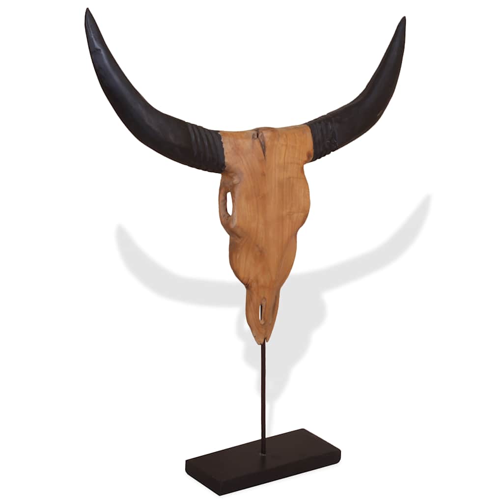Stierkopf-Skulptur Teak 66X15X88 Cm
