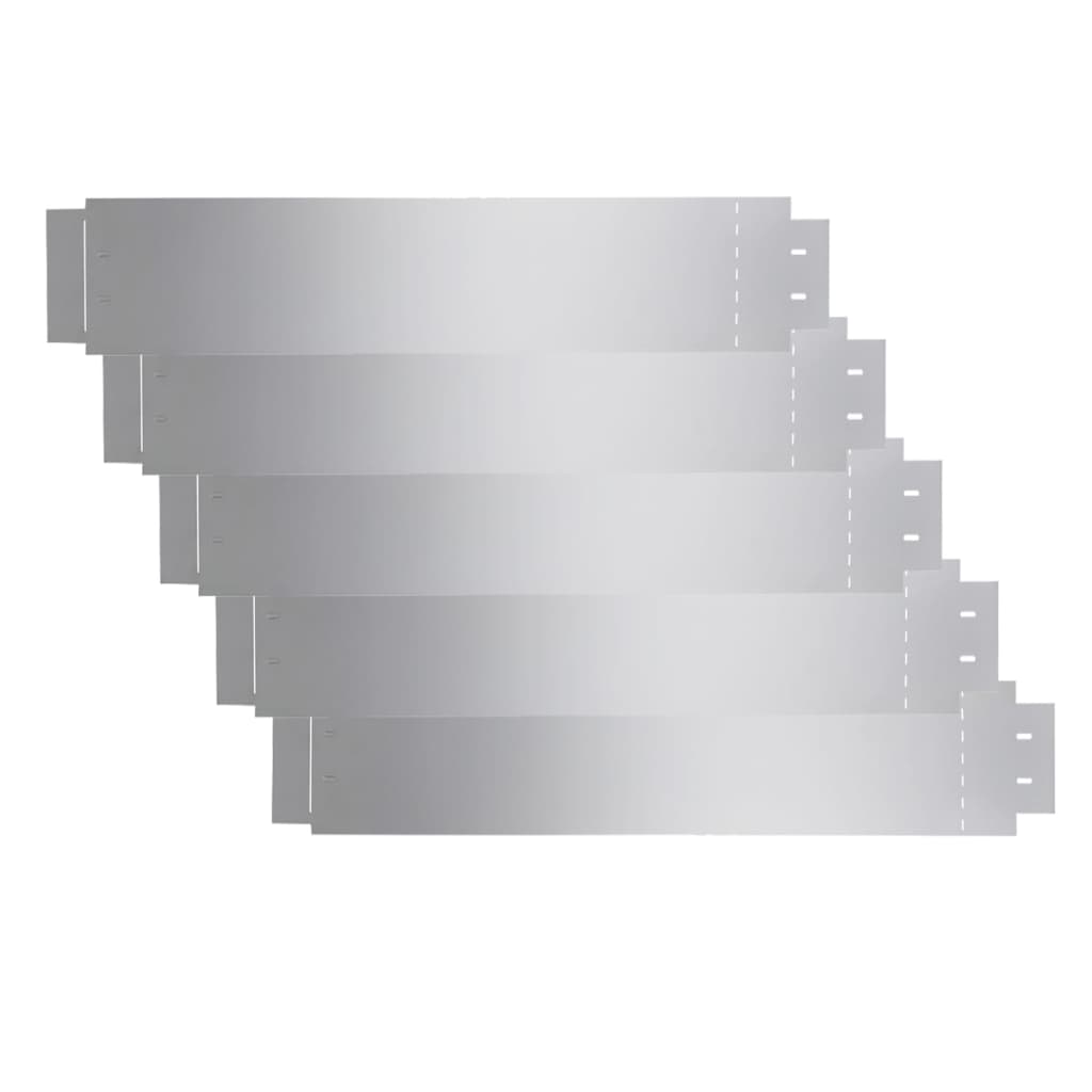 Rasenzäune 5 Stk. Verzinkter Stahl