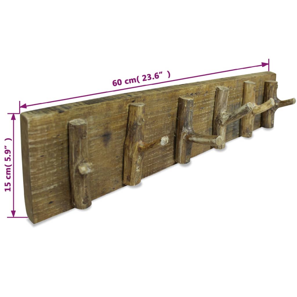 Garderobenleiste Gemischtes Altholz 60X15 Cm Grau