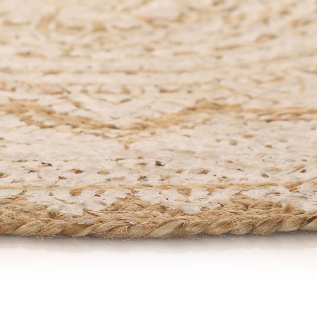 Teppich Jute Geflochten Bedruckt Rund