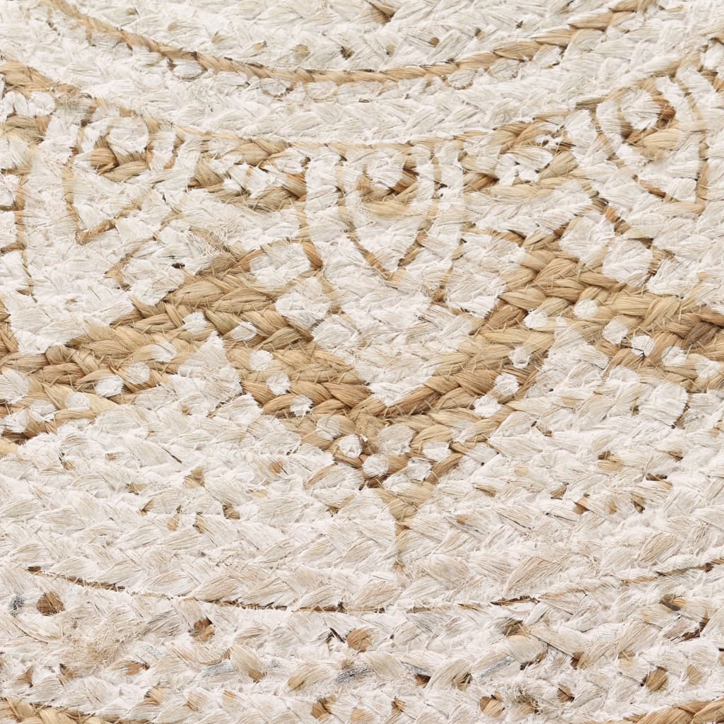 Teppich Jute Geflochten Bedruckt Rund