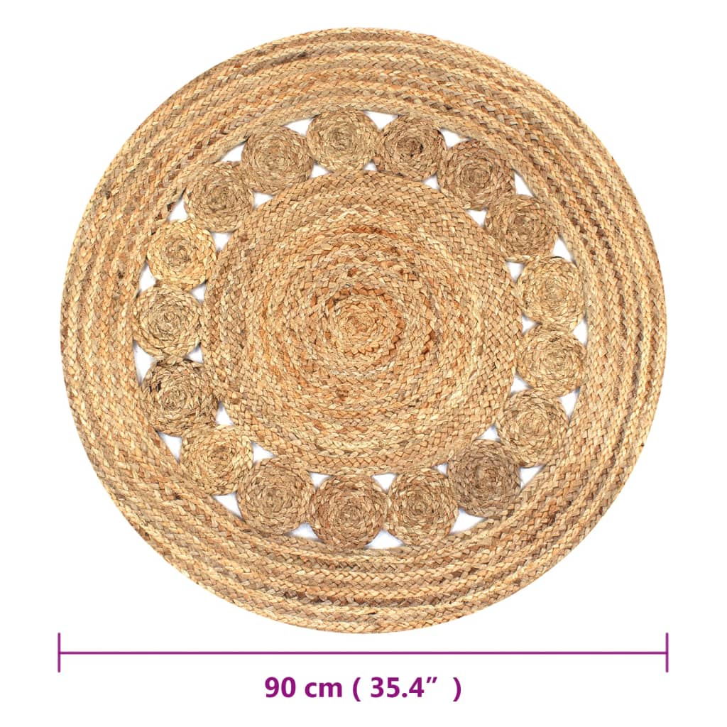 Teppich Flechtmuster Jute Rund