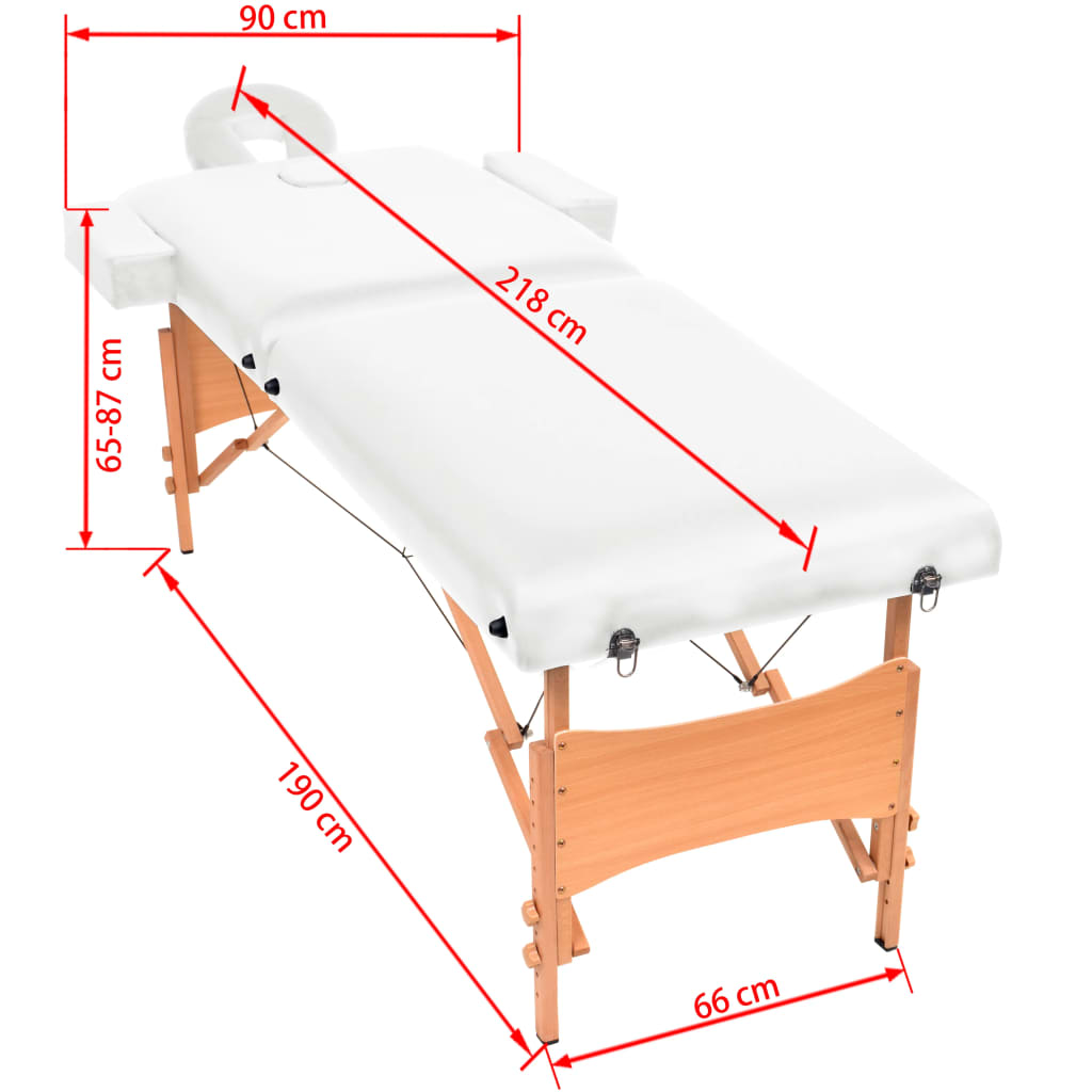 Massageliege 2-Zonen Klappbar 10 Cm Sitz