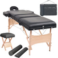 Massageliege 3-Zonen Mit Hocker Klappbar 10 Cm Sitz