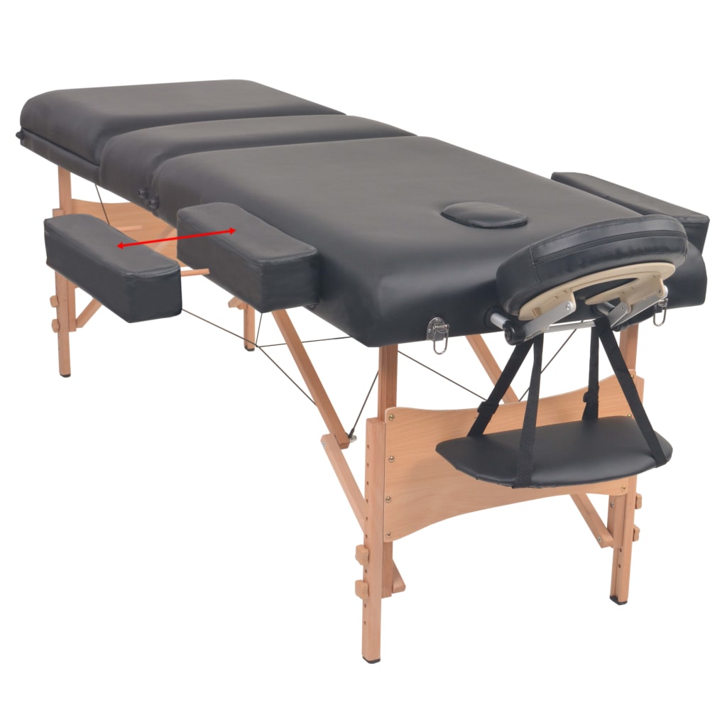 Massageliege 3-Zonen Mit Hocker Klappbar 10 Cm Sitz