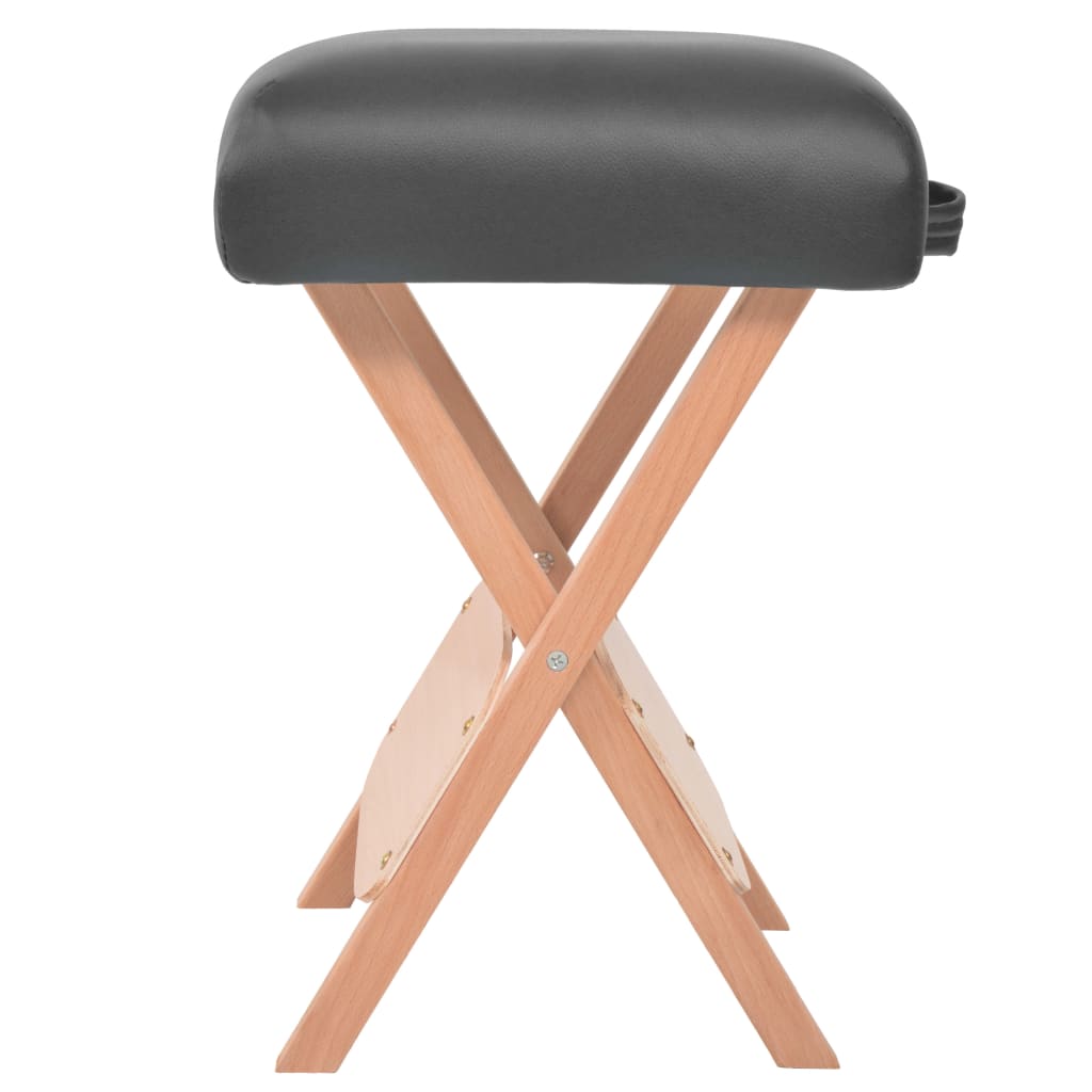 Massageliege 3-Zonen Mit Hocker Klappbar 10 Cm Sitz