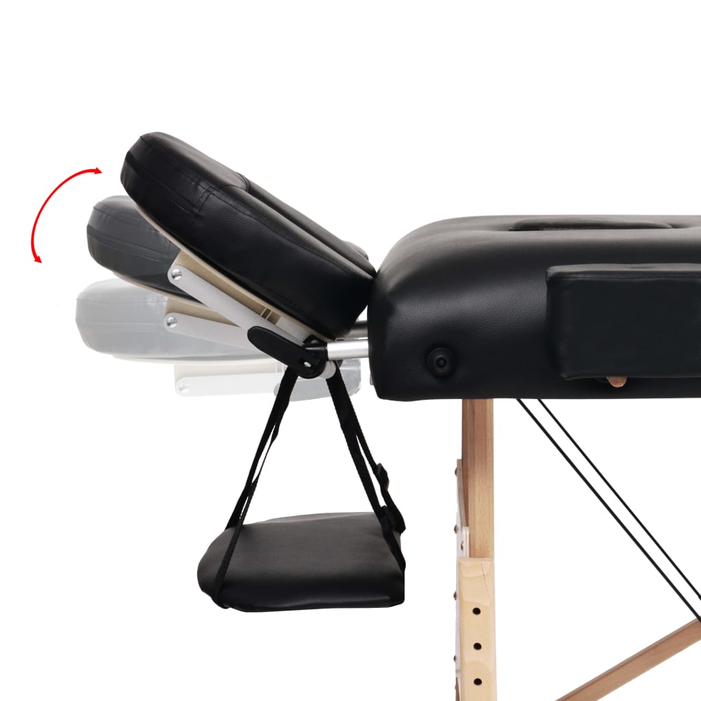 Massageliege 3-Zonen Mit Hocker Klappbar 10 Cm Sitz