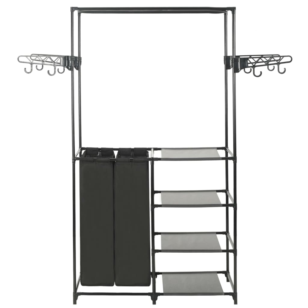 Kleiderständer Stahl Und Vliesstoff 87X44X158 Cm Schwarz