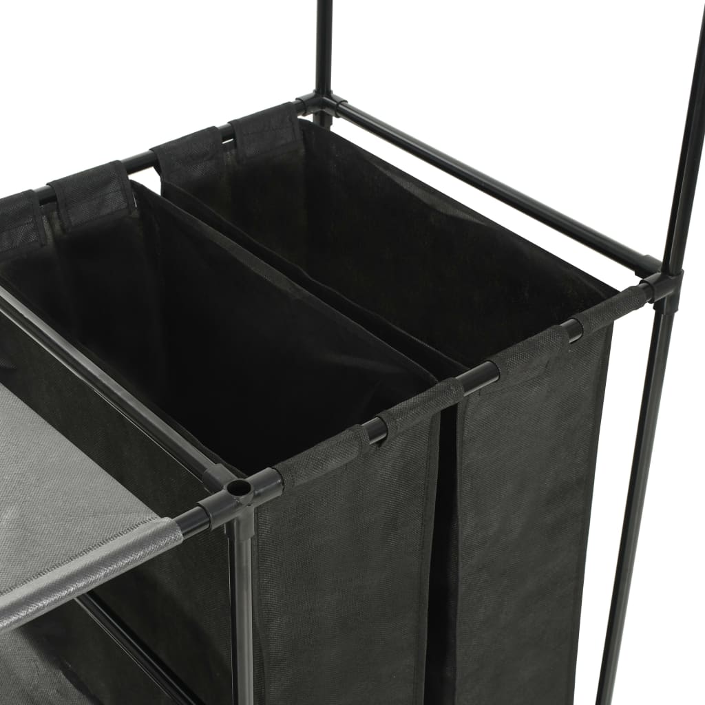 Kleiderständer Stahl Und Vliesstoff 87X44X158 Cm Schwarz