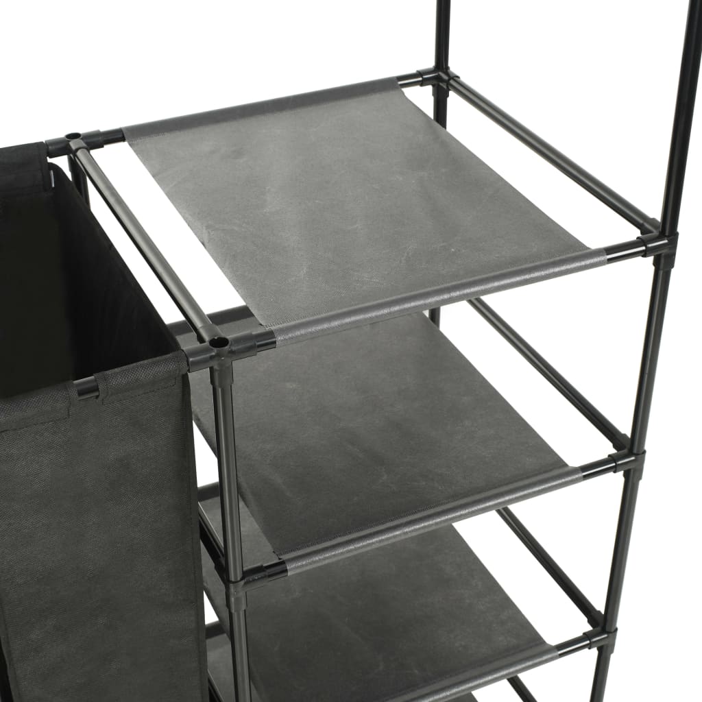 Kleiderständer Stahl Und Vliesstoff 87X44X158 Cm Schwarz