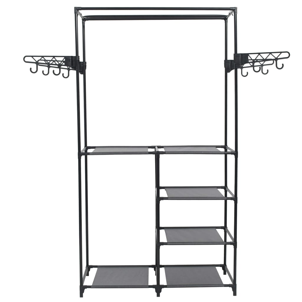 Kleiderständer Stahl Und Vliesstoff 87X44X158 Cm Schwarz
