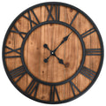 Wanduhr Vintage Mit Quarzwerk Holz Und Metall 60 Cm Xxl