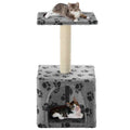 Katzen-Kratzbaum Sisal Beige Pfoten-Aufdruck