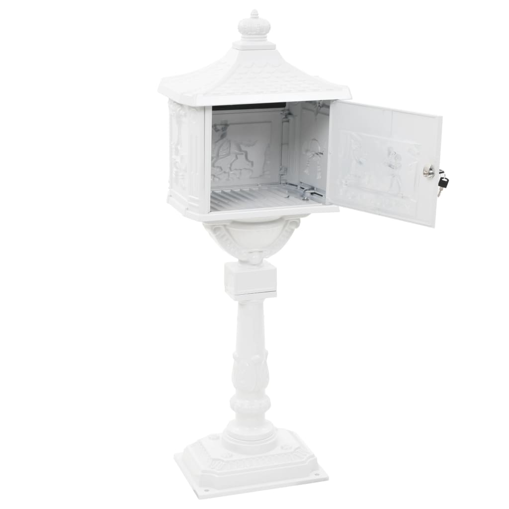 Sockel-Briefkasten Aluminium Vintage-Stil Rostfrei