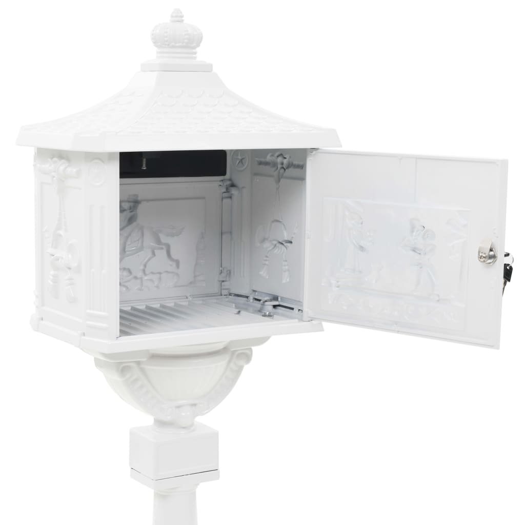 Sockel-Briefkasten Aluminium Vintage-Stil Rostfrei