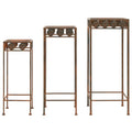 Pflanzenständer-Set 3-Tlg. Vintage-Stil Metall Rostfarben